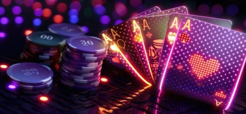 LAR online casino cards and chips